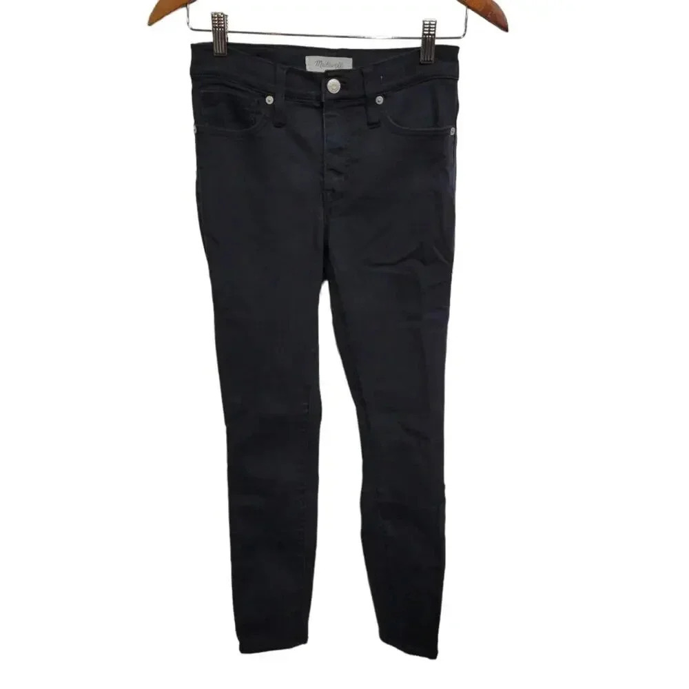 Madewell 9" High Rise Black Denim Skinny Jeans Size 25